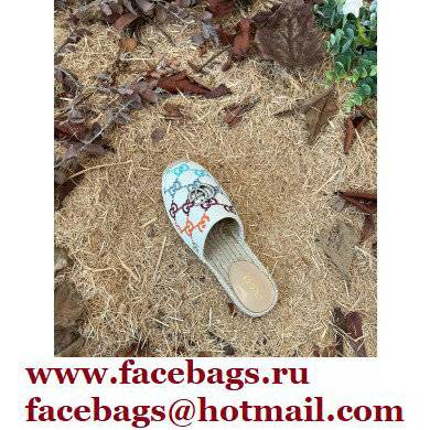 Gucci Multicolor GG Linen Canvas Espadrilles Slippers 2022 - Click Image to Close