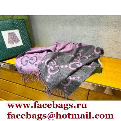 gucci GG wool jacquard scarf pink 2022