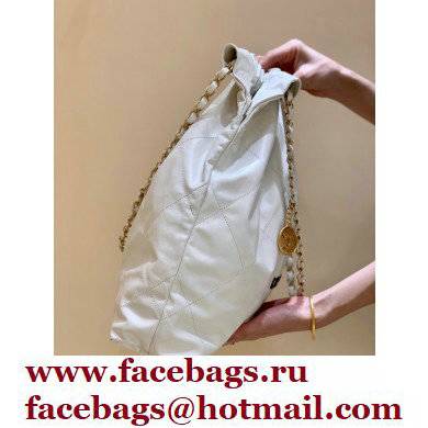 Chanel Shiny Calfskin CHANEL 22 Large Handbag AS3262 in Original Quality White/Black 2022 - Click Image to Close