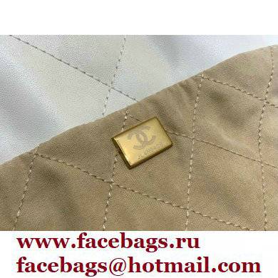 Chanel Shiny Calfskin CHANEL 22 Medium Handbag AS3261 in Original Quality White/Gold 2022