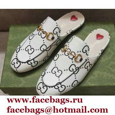 Gucci Horsebit Princetown Slippers GG Leather White/Black 2022