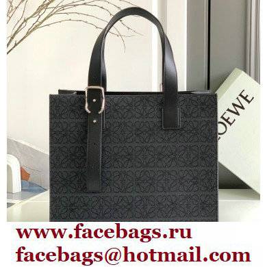 Loewe Buckle Tote Bag in Anagram jacquard and calfskin Black 2022