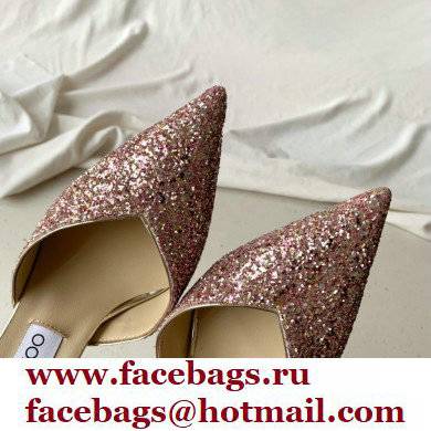 jimmy choo 10cm heel saeda pink sequins pumps with crystal embellishment