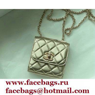 Chanel Lambskin Clutch with Chain Bag A81633 Gold 2022
