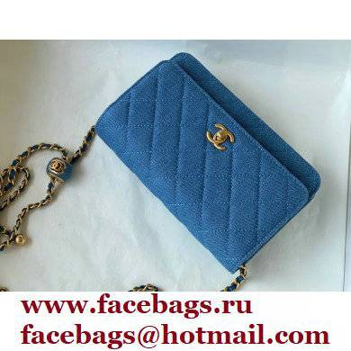 Chanel Wallet On Chian WOC Bag AP1450 Denim Blue 2022