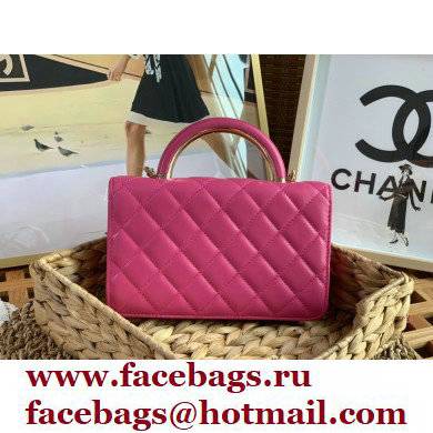 Chanel Wallet on Chain WOC Bag with Handle AP2844 in Lambskin Fuchsia 2022