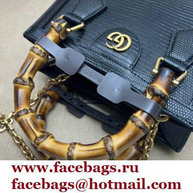 Gucci Diana lizard mini Top Handle bag 675800 Black 2022 - Click Image to Close