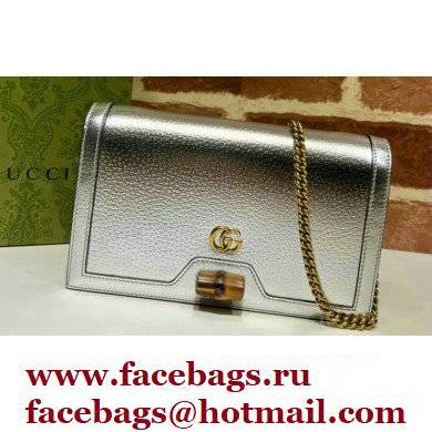 Gucci Diana mini bag with bamboo 696817 Silver 2022