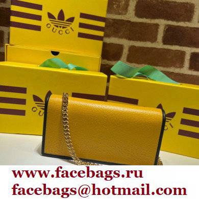 Gucci x Adidas 1955 Horsebit Wallet with Chain Bag 621892 leather Yellow 2022