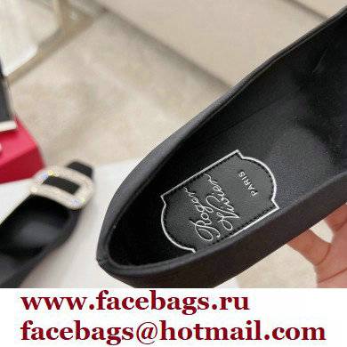 Roger Vivier Heel 4.5cm Belle Vivier Pilgrim Buckle Pumps in Satin Black - Click Image to Close