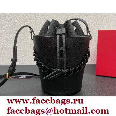 Versace La Medusa Chain Bucket Bag Black