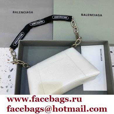 balenciaga white calfskin downtown small shoulder bag with chain - Click Image to Close